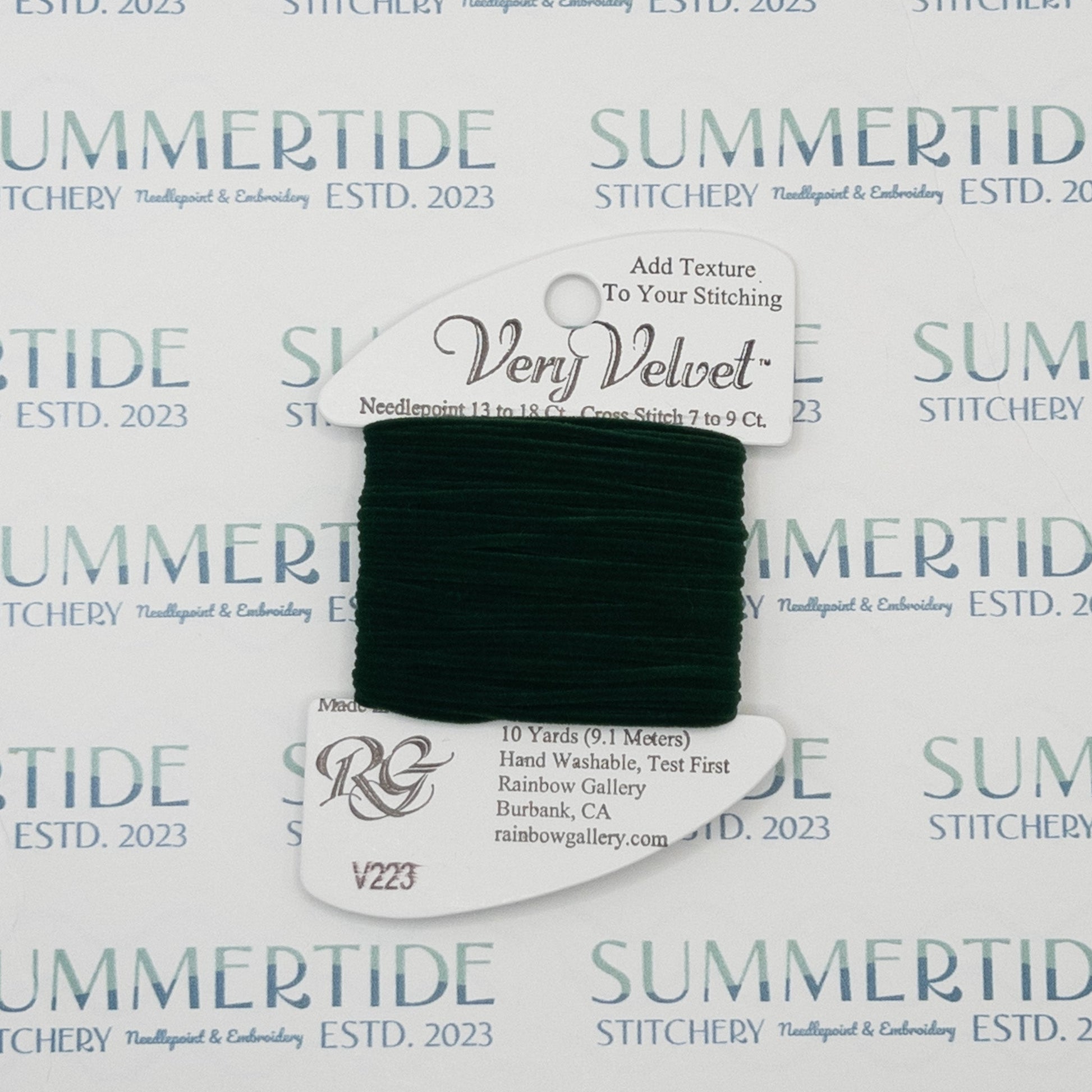 Very Velvet V223 Dark Green - Summertide Stitchery - Rainbow Gallery