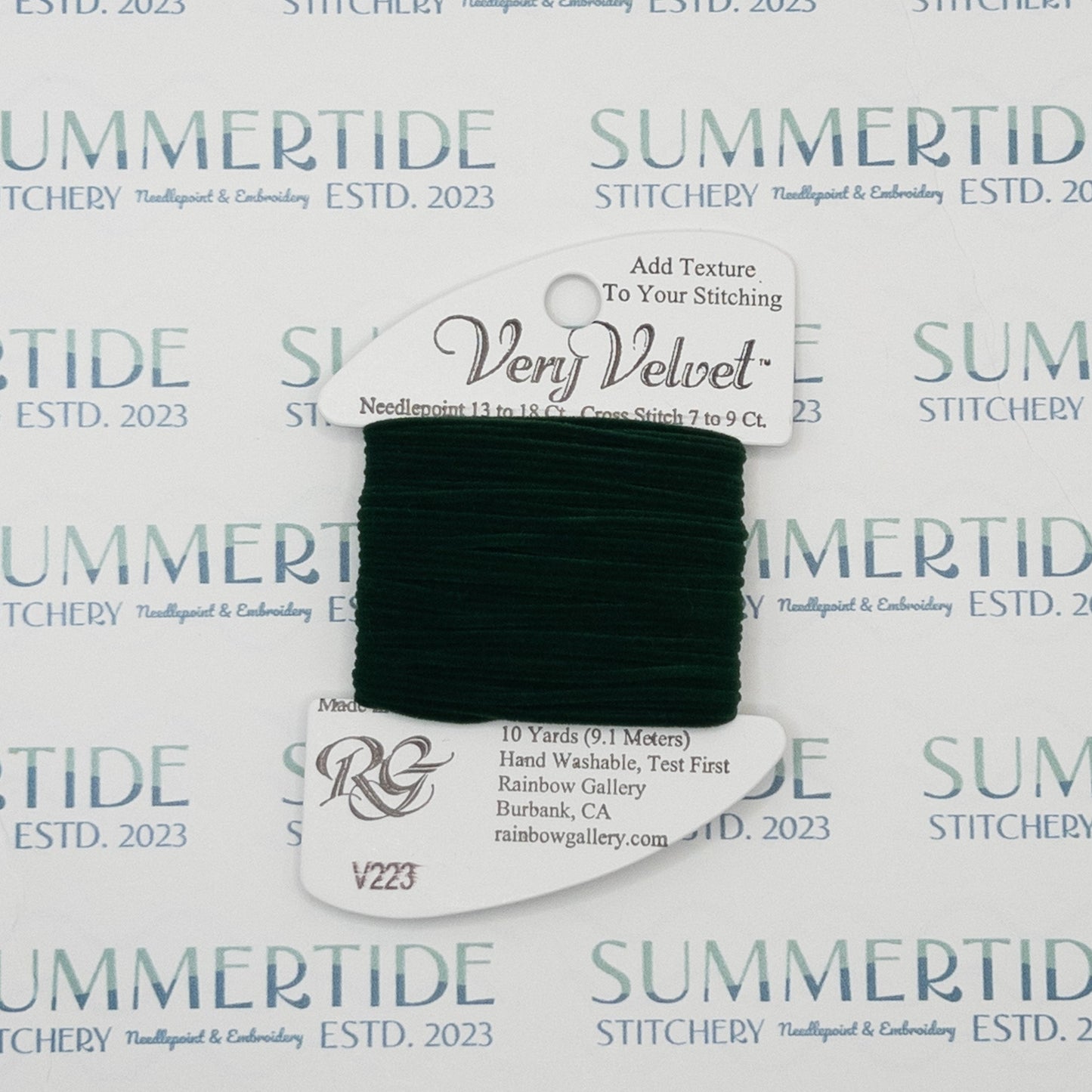 Very Velvet V223 Dark Green - Summertide Stitchery - Rainbow Gallery