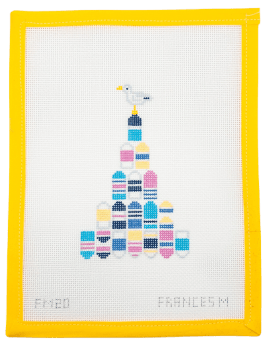 Warm Weather Buoy Tree Needlepoint Canvas - Summertide Stitchery - Frances Mary Needlepoint