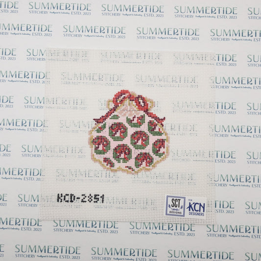 Wreath Gilded Scallop Needlepoint Canvas - Summertide Stitchery - SCT Designs