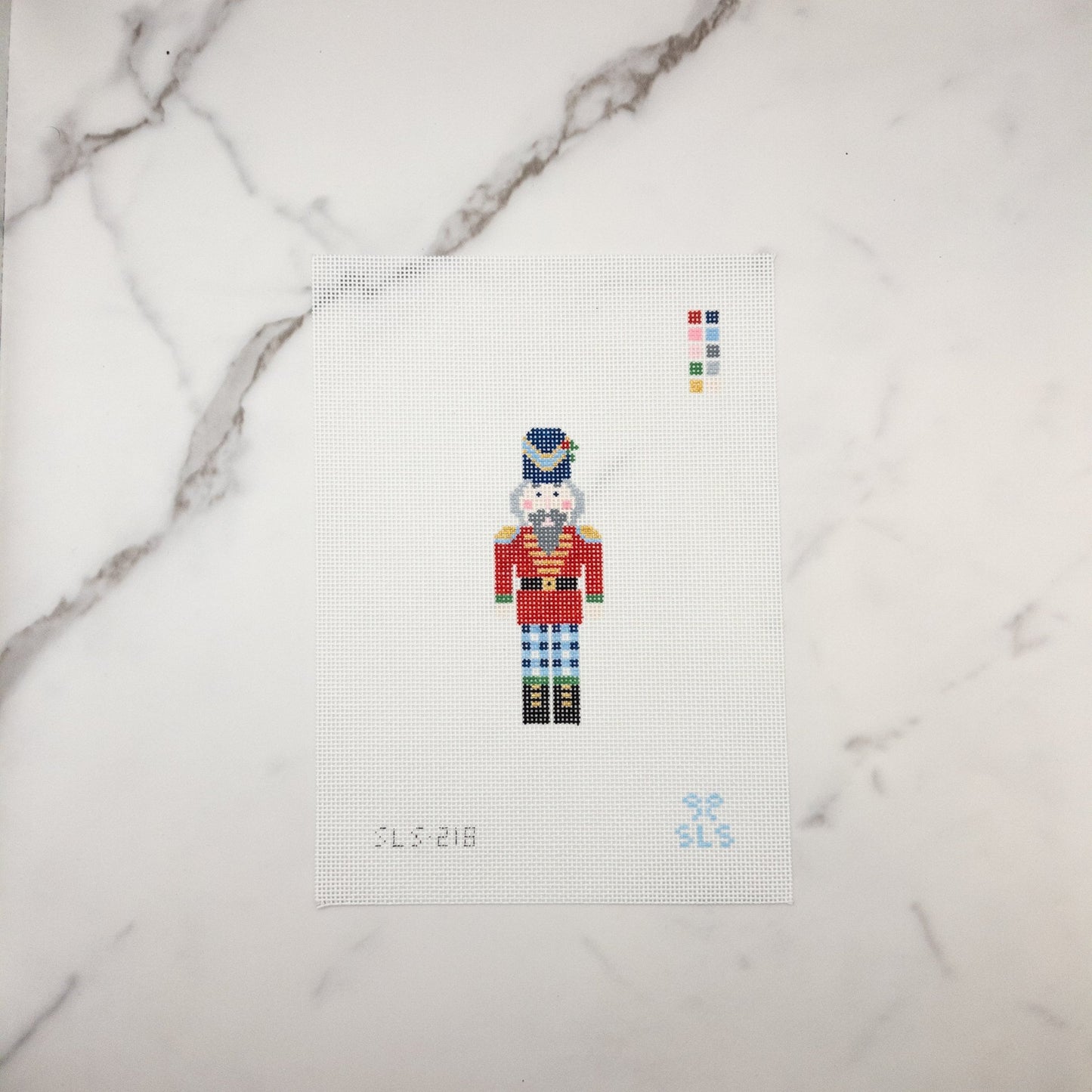 Blue Gingham Nutcracker - Summertide Stitchery - SLS