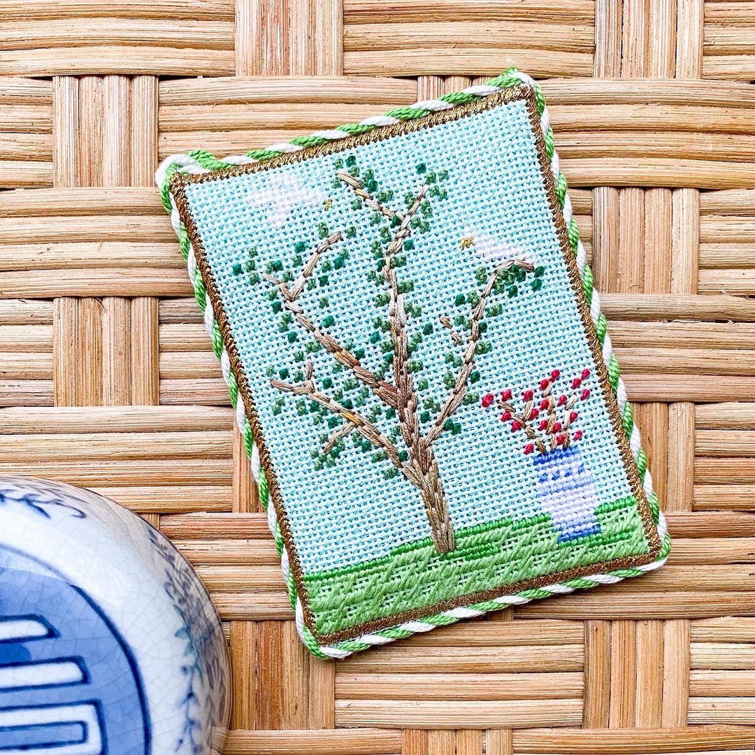 Chinoiserie Silk Screen - Summertide Stitchery - Stitch Style Needlepoint