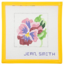 Pansy Coaster - Summertide Stitchery - Jean Smith