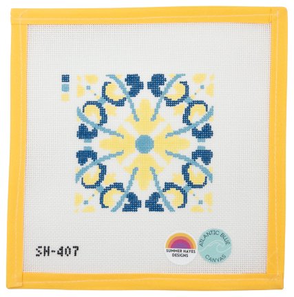 Spanish Tile - Summertide Stitchery - Atlantic Blue Canvas