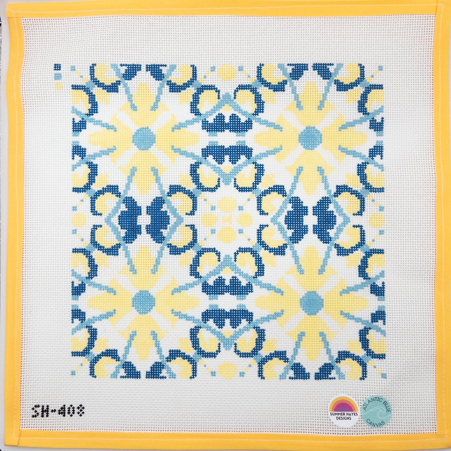 Spanish Tile - Summertide Stitchery - Atlantic Blue Canvas