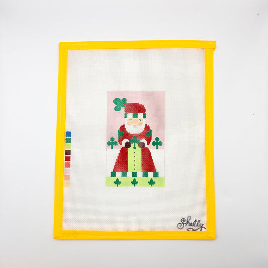 Irish Luck Santa Needlepoint Canvas - Summertide Stitchery - Shelly Tribbey Designs