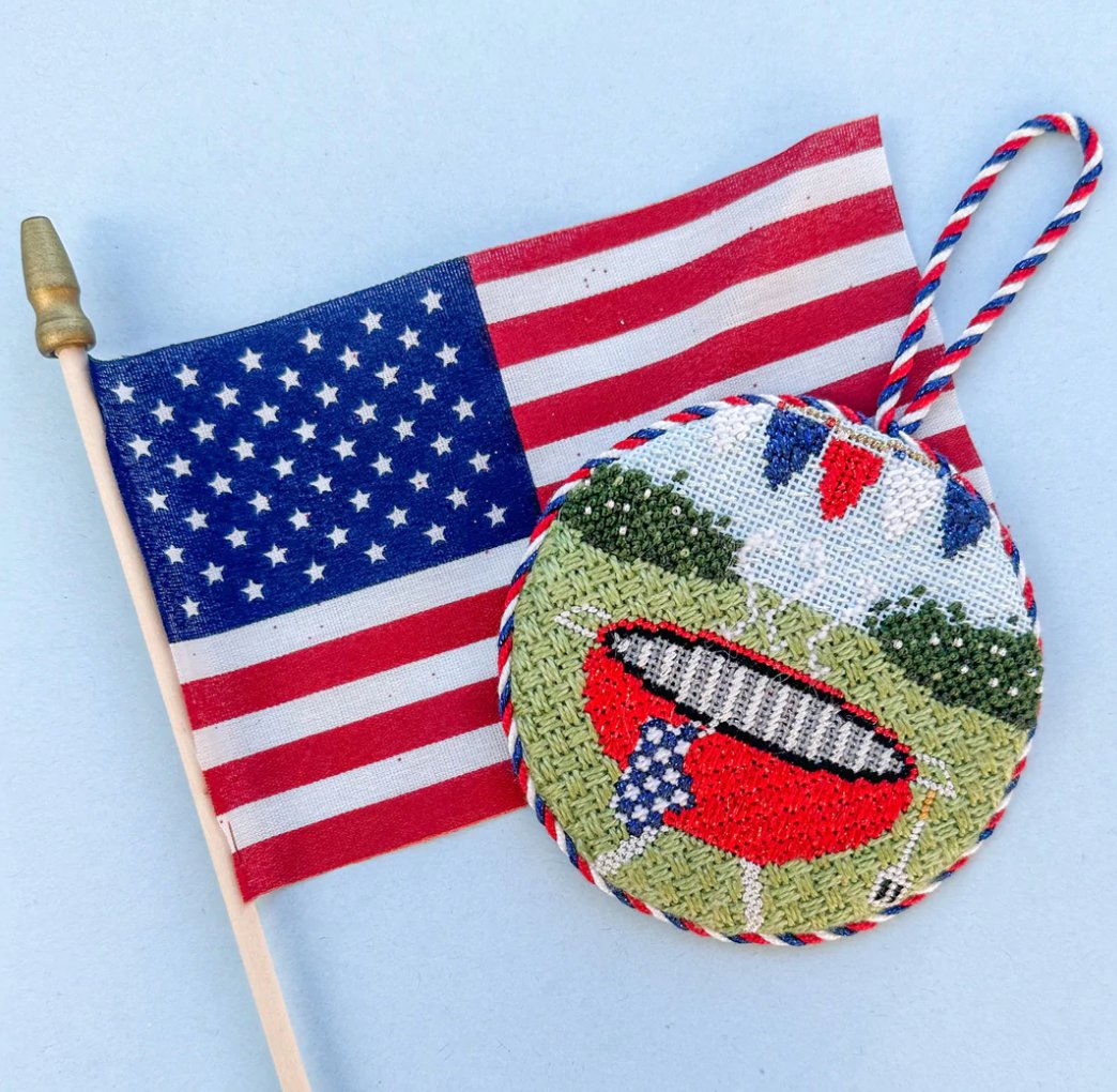 4th of July Grill Needlepoint Canvas - Summertide Stitchery - Stitch Style Needlepoint