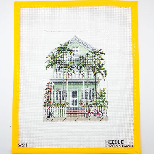 Island House Needlepoint Canvas - Summertide Stitchery - Needle Crossings