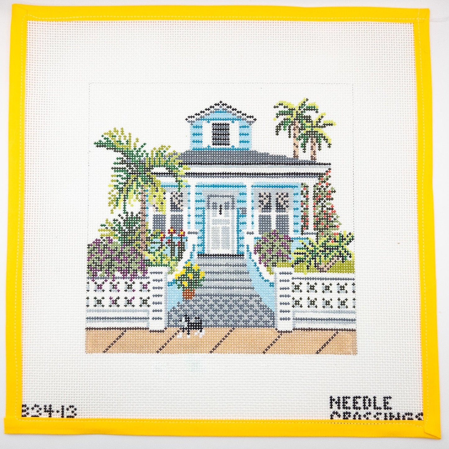 Tropical Bungalow Needlepoint Canvas - Summertide Stitchery - Needle Crossings