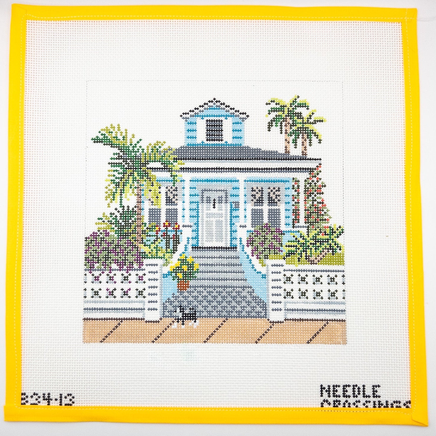 Tropical Bungalow Needlepoint Canvas - Summertide Stitchery - Needle Crossings
