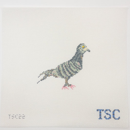 Pigeon Ornament Needlepoint Canvas - Summertide Stitchery - The Sheffield Collection