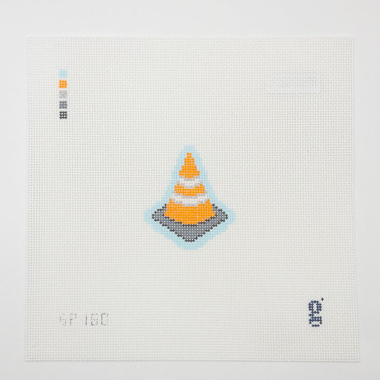 Construction Mini Cone Needlepoint Canvas - Summertide Stitchery - Goodpoint Needlepoint