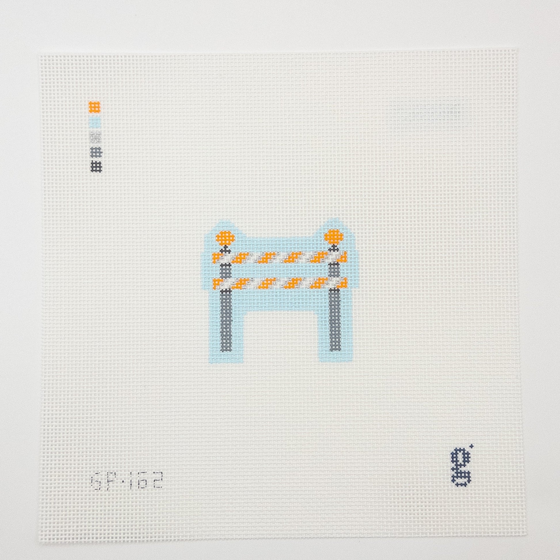Construction Mini Double Barricade Needlepoint Canvas - Summertide Stitchery - Goodpoint Needlepoint
