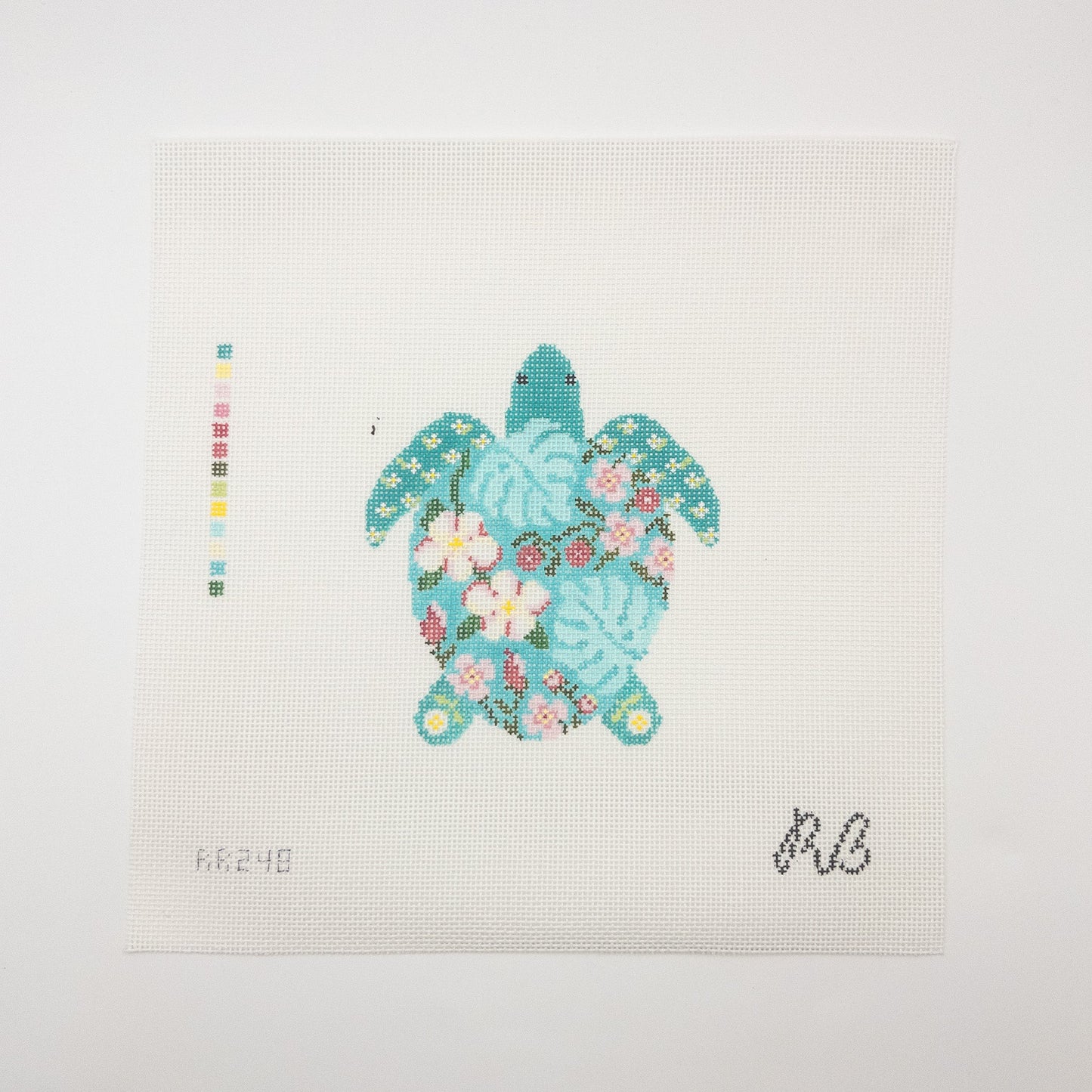 Tilly The Turtle Needlepoint Canvas - Summertide Stitchery - Rachel Barri Designs