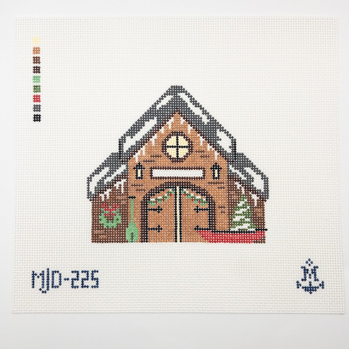 Nautical Christmas Boathouse Needlepoint Canvas - Summertide Stitchery - Morgan Julia Designs