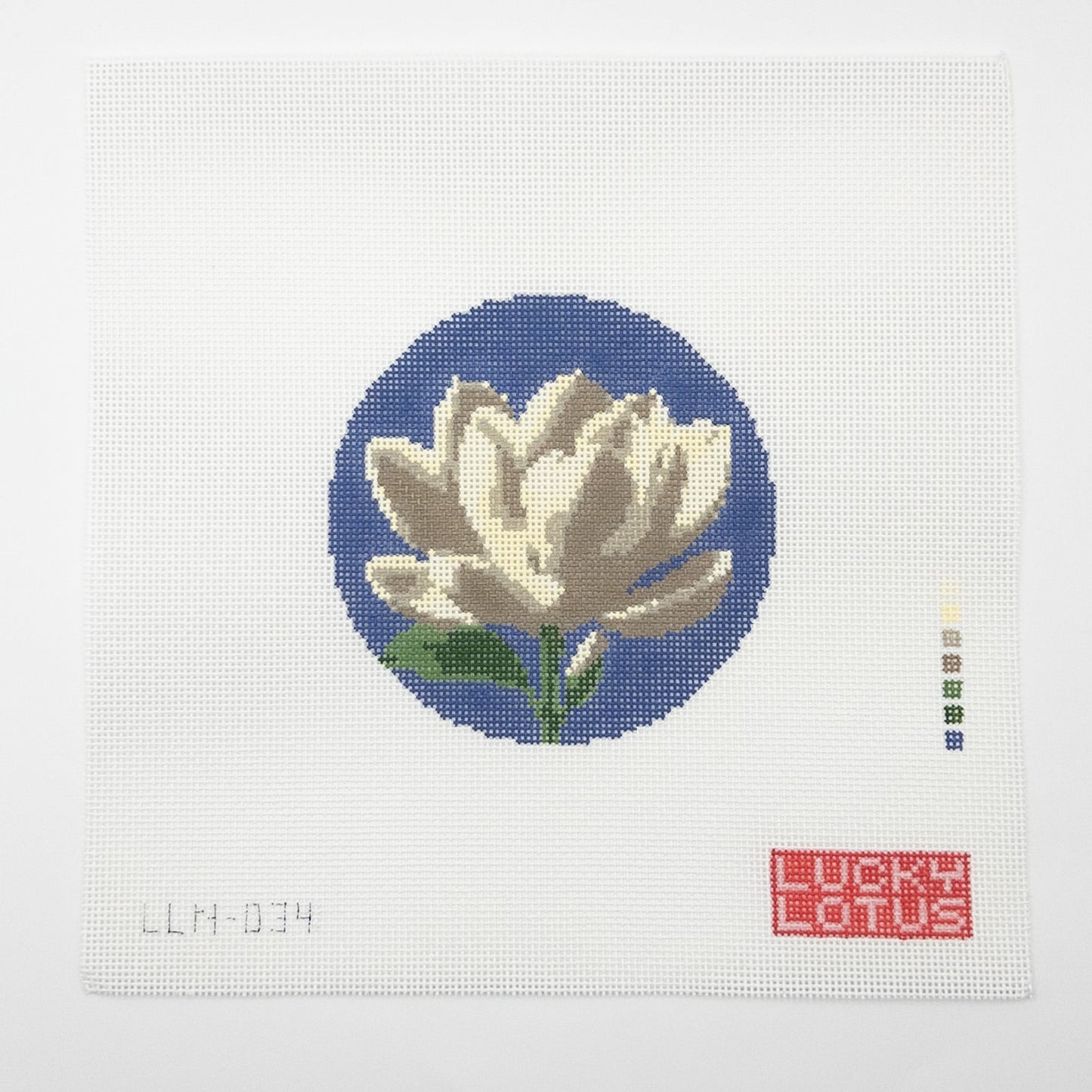 Flowers of the 50 States | Magnolia Needlepoint Canvas - Summertide Stitchery - Lucky Lotus Needlepoint