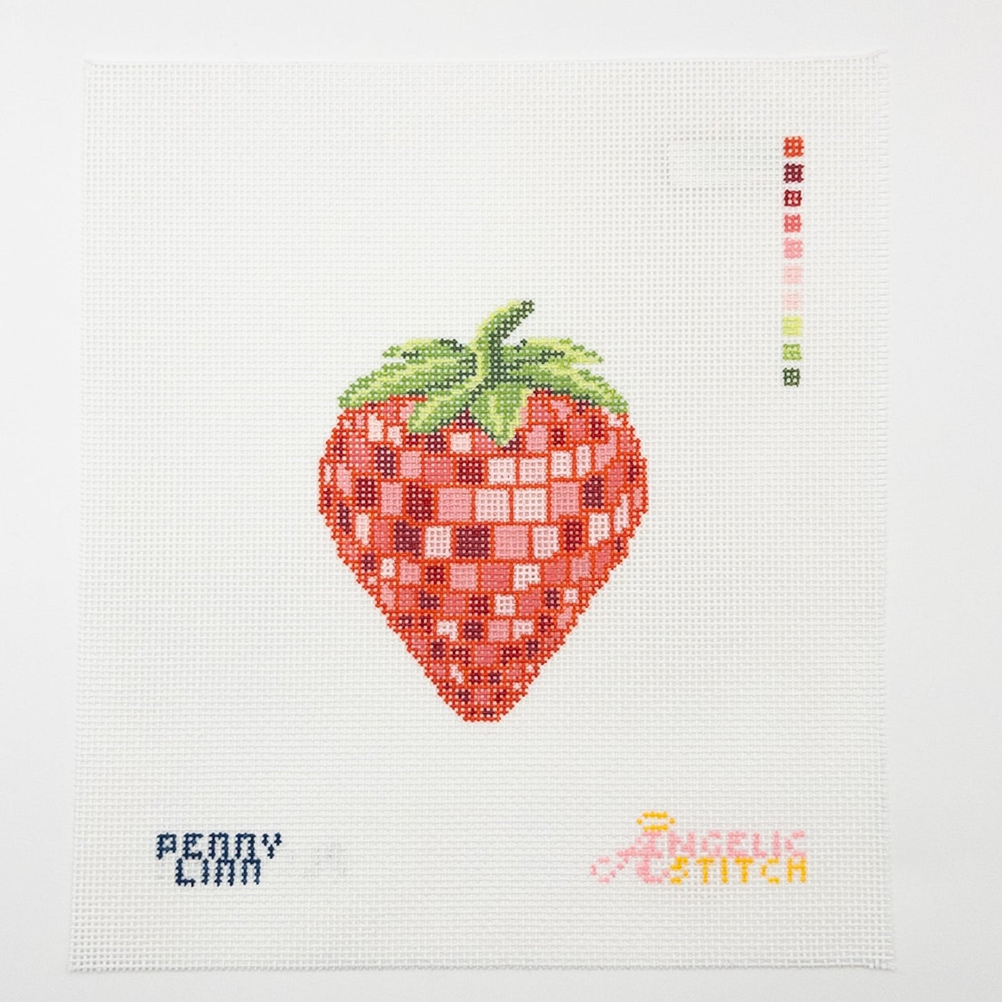 Disco Strawberry Needlepoint Canvas - Summertide Stitchery - The Angelic Stitch