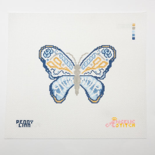 Needlpoint Butterfly Canvas (Chinoiserie)
