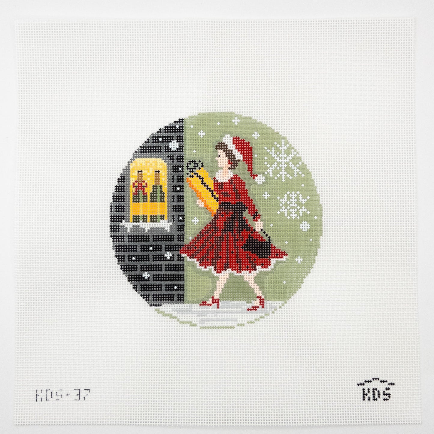 Betty Loves Bubbles Needlepoint Canvas - Summertide Stitchery - Kirkland Design Studio