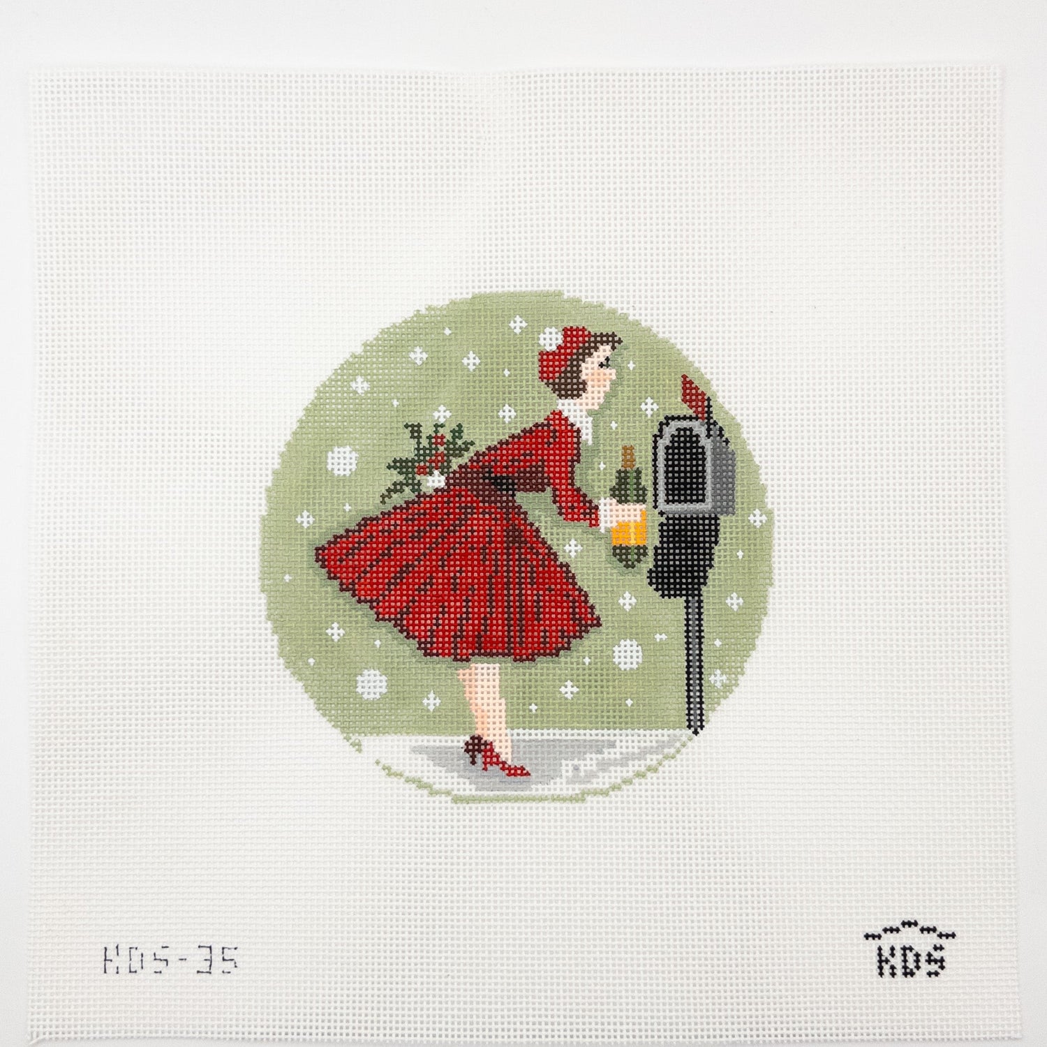 Betty Loves Bubbles Needlepoint Canvas - Summertide Stitchery - Kirkland Design Studio