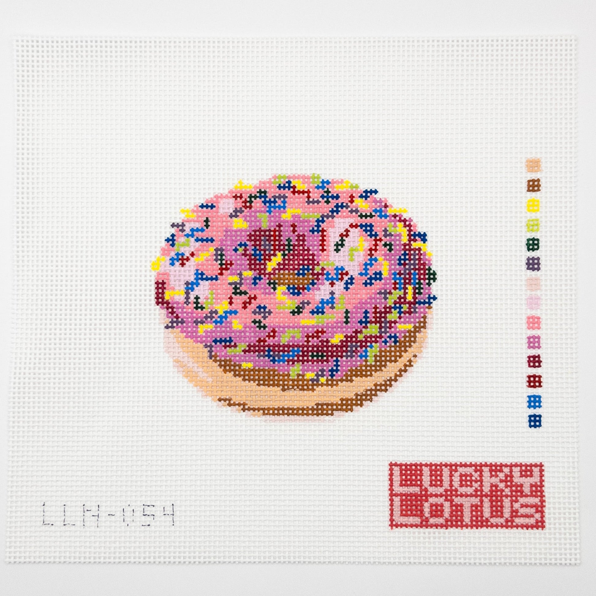 Sprinkle Donut Needlepoint Canvas - Summertide Stitchery - Lucky Lotus Needlepoint