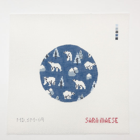 Polar Bears Needlepoint Canvas - Summertide Stitchery - Mopsey Designs