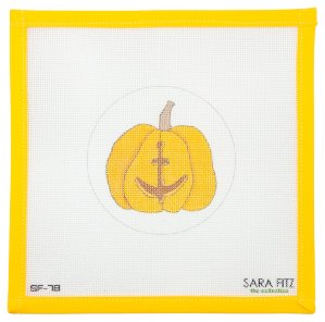 Anchor Pumpkin Needlepoint Canvas - Summertide Stitchery - Sara Fitz