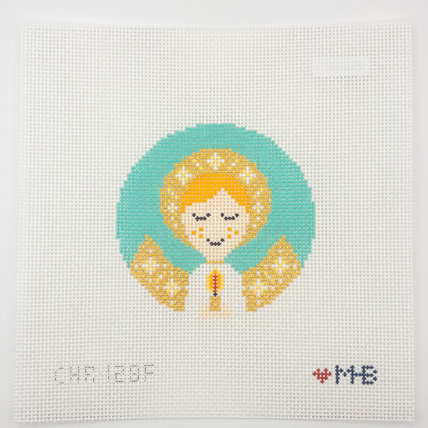 Angel Round Needlepoint Canvas - Summertide Stitchery - LoveMHB Studio