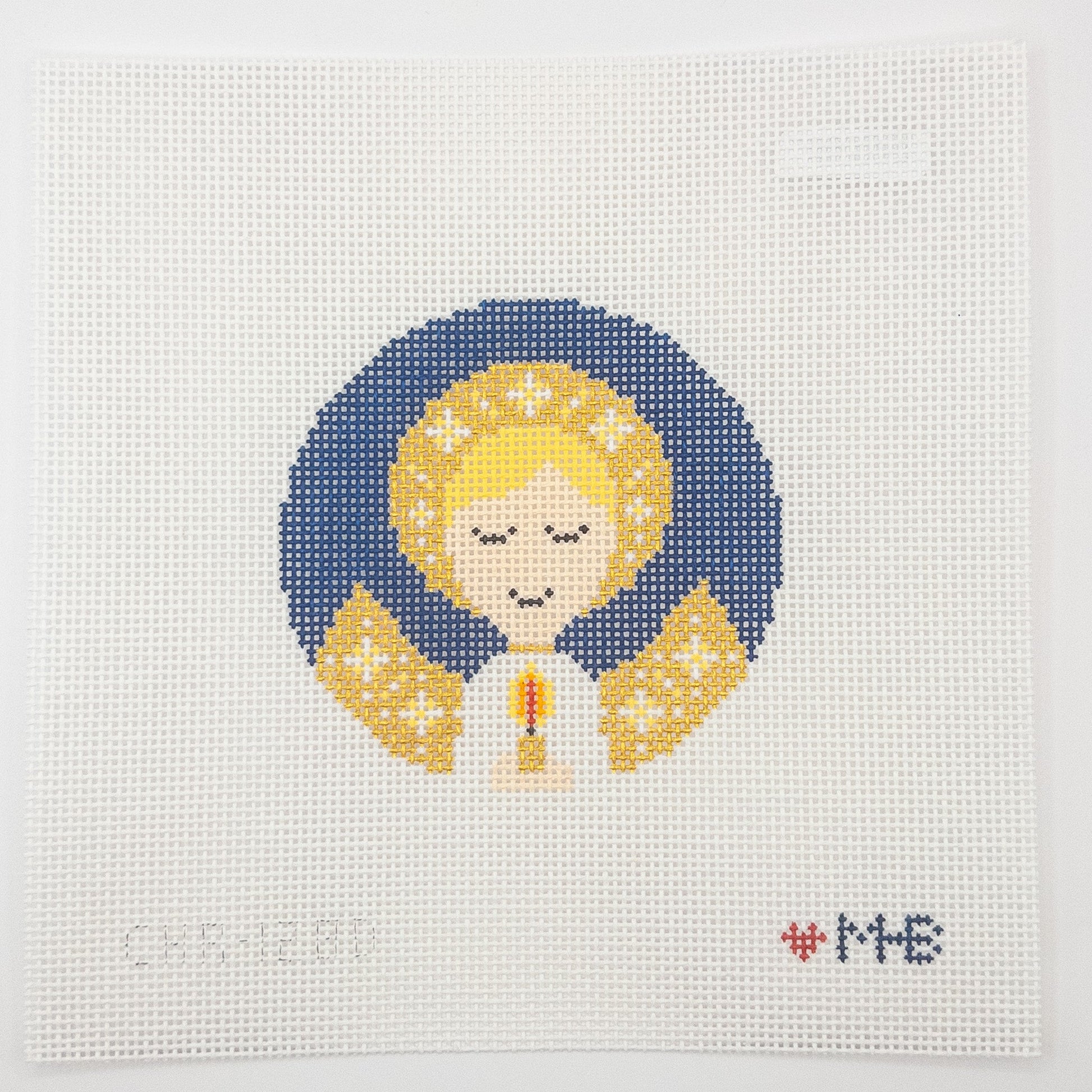 Angel Round Needlepoint Canvas - Summertide Stitchery - LoveMHB Studio