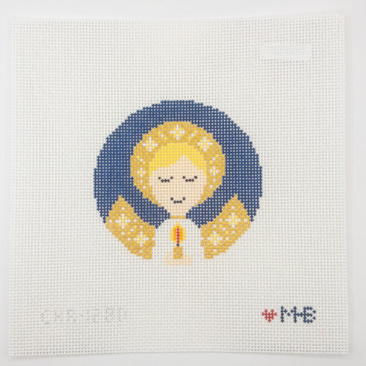Angel Round Needlepoint Canvas - Summertide Stitchery - LoveMHB Studio