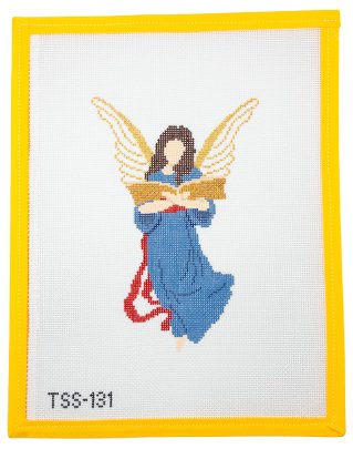 Angel With Book Needlepoint Canvas - Summertide Stitchery - The Salty Stitcher