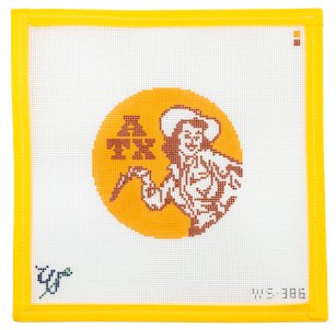 Austin Cowgirl Needlepoint Canvas - Summertide Stitchery - Wipstitch Needleworks