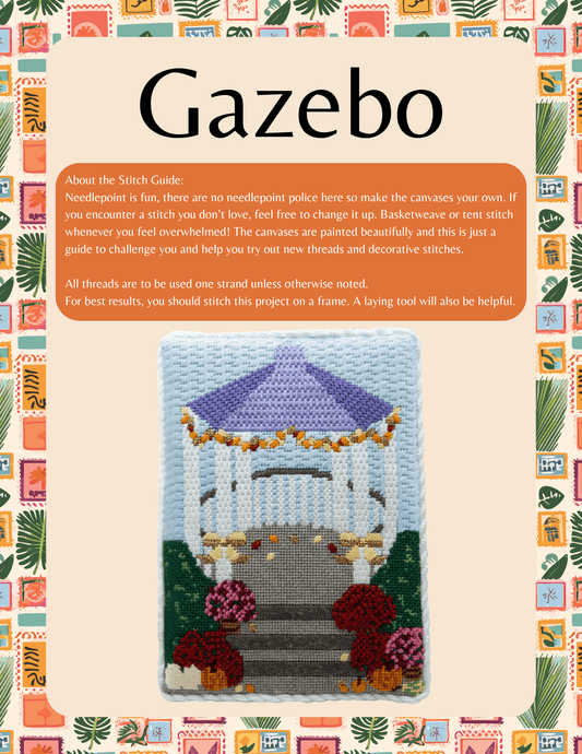 Autumn On Main - Gazebo Stitch Guide - Summertide Stitchery - Summertide Stitchery