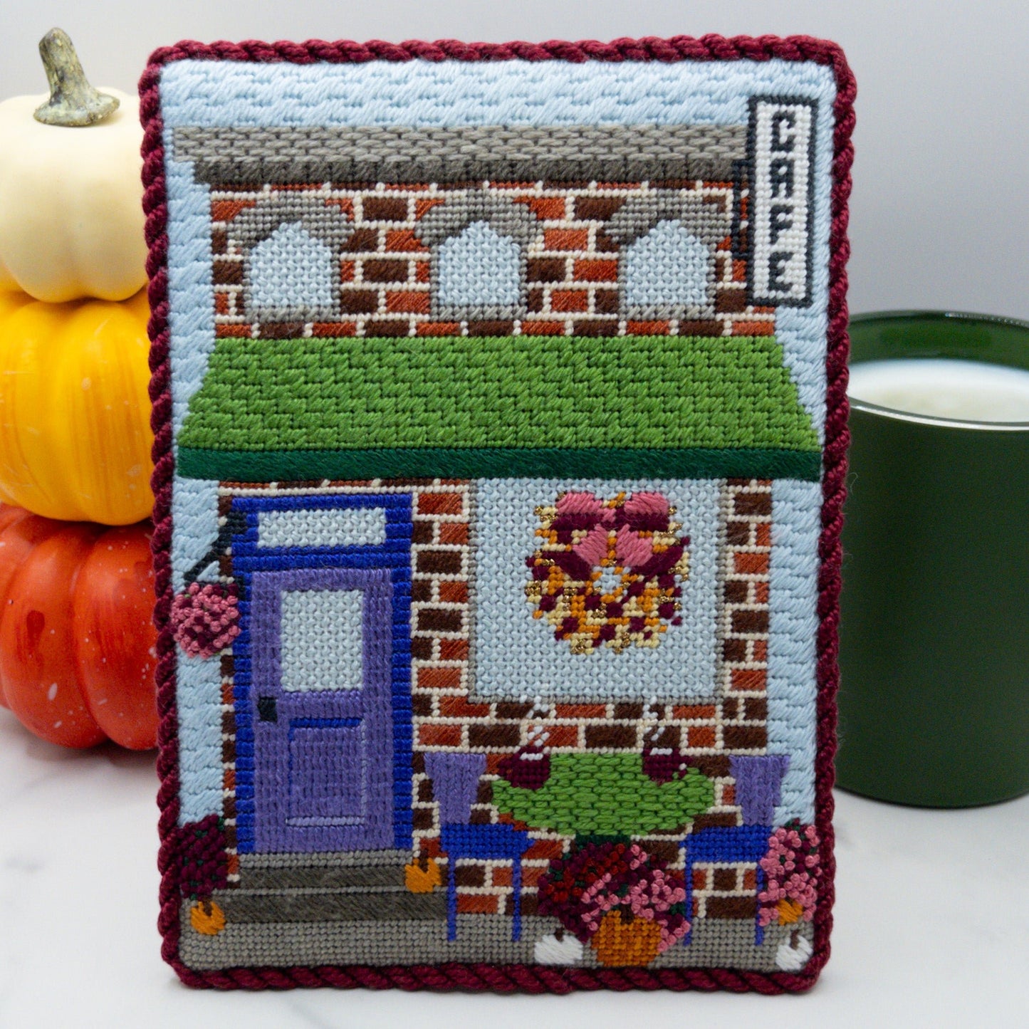 Autumn On Main Street Needlepoint Club - Summertide Stitchery - Heirloom Textile Co.