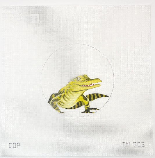 Baby Crocodile Needlepoint Canvas | IN503 - Summertide Stitchery - Colors of Praise