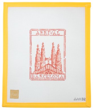 Barcelona Passport Stamp - Summertide Stitchery - Audrey Wu