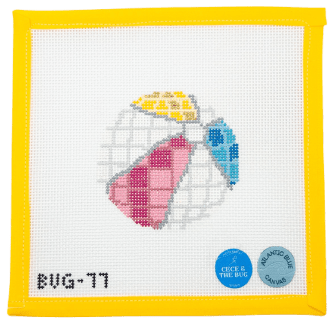 Beach Ball Disco Needlepoint Canvas - Summertide Stitchery - Atlantic Blue Canvas