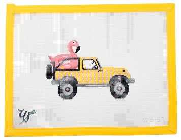 Beach Jeep Needlepoint Canvas - Summertide Stitchery - Wipstitch Needleworks