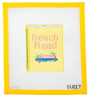 Beach Read Needlepoint Canvas - Summertide Stitchery - Maddie Sweet Designs