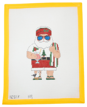 Beach Santa Needlepoint Canvas - Summertide Stitchery - Susan Roberts