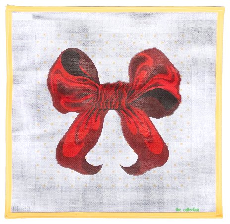 Big Red Bow Needlepoint Canvas - Summertide Stitchery - The Collection Designs