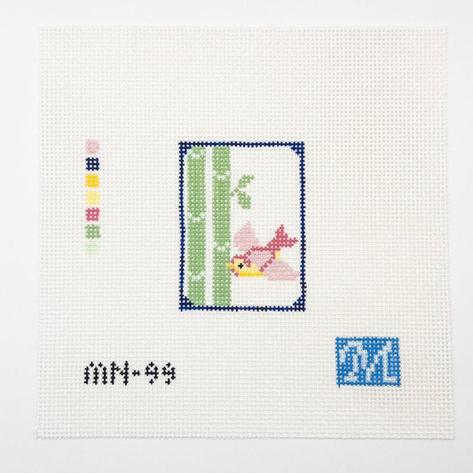 Bird Bam Tile Needlepoint Canvas - Summertide Stitchery - Maura Nolan Designs