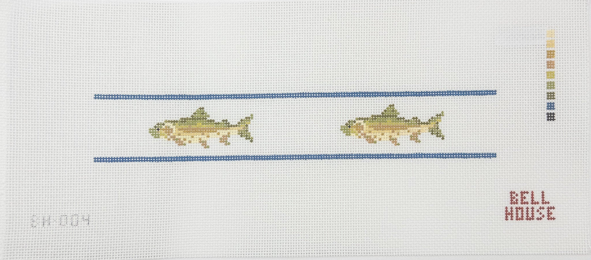 Brown Trout Keyfob Needlepoint Canvas - Summertide Stitchery - Bell House Designs