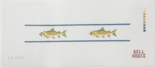 Brown Trout Keyfob Needlepoint Canvas - Summertide Stitchery - Bell House Designs