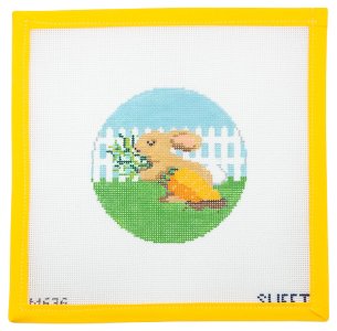 Bunny Gets Carrot Needlepoint Canvas - Summertide Stitchery - Maddie Sweet Designs