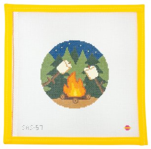 By The Campfire Needlepoint Canvas - Summertide Stitchery - Saturnalia Stitching