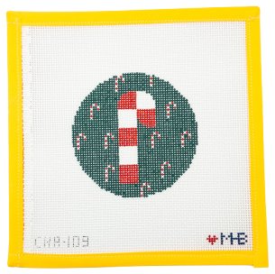 Candy Cane Round Needlepoint Canvas - Summertide Stitchery - LoveMHB Studio