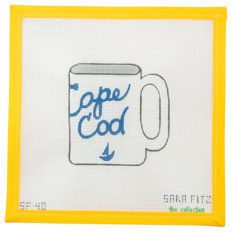 Cape Cod Mug Needlepoint Canvas - Summertide Stitchery - Sara Fitz