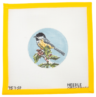 Chickadee Needlepoint Canvas - Summertide Stitchery - Needle Crossings