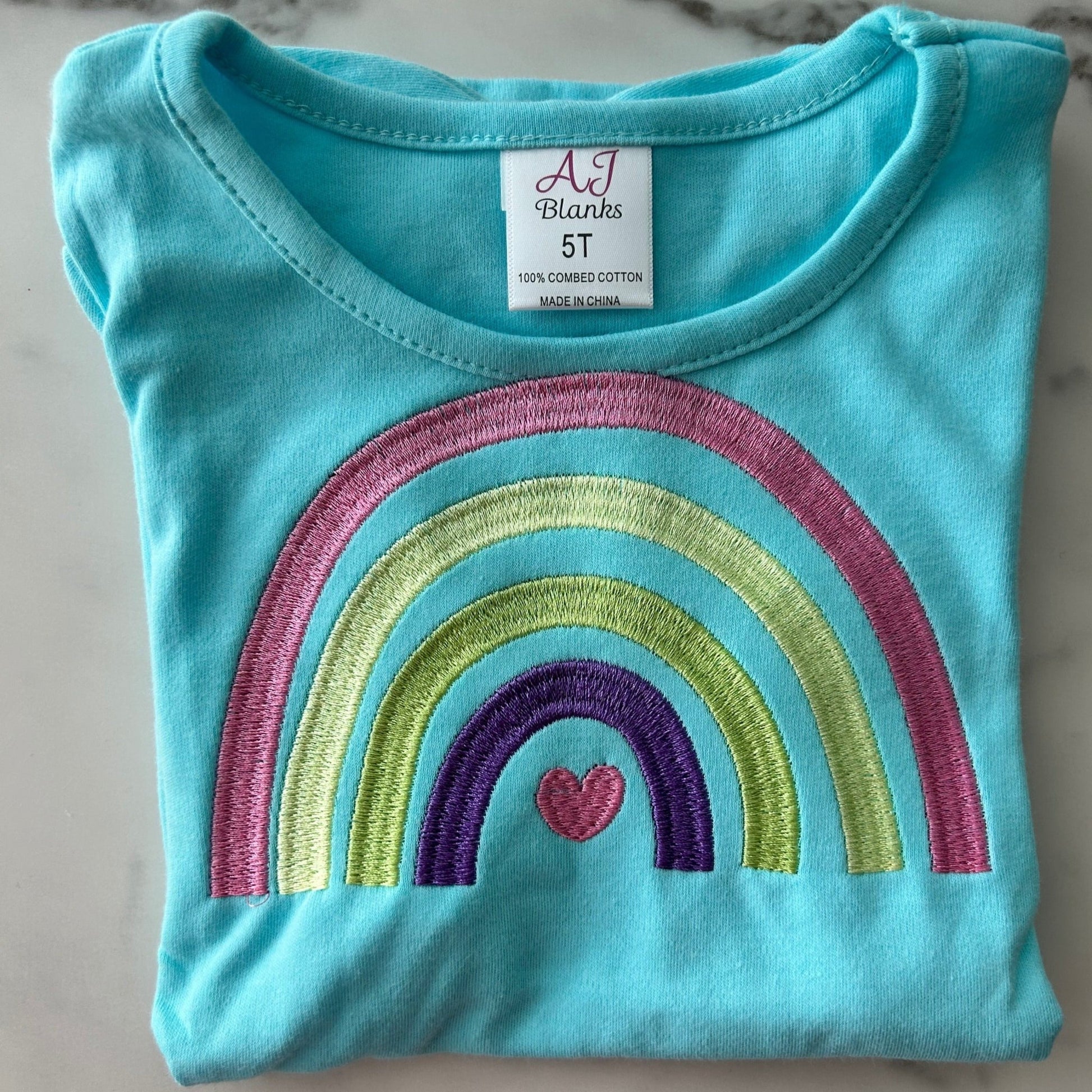 Child's Rainbow Embroidered T - Shirt - Summertide Stitchery - Summertide Stitchery